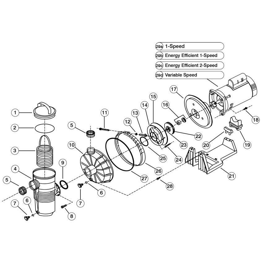 Pentair Challenger High Flow Inground Pool Pump Replacement Parts