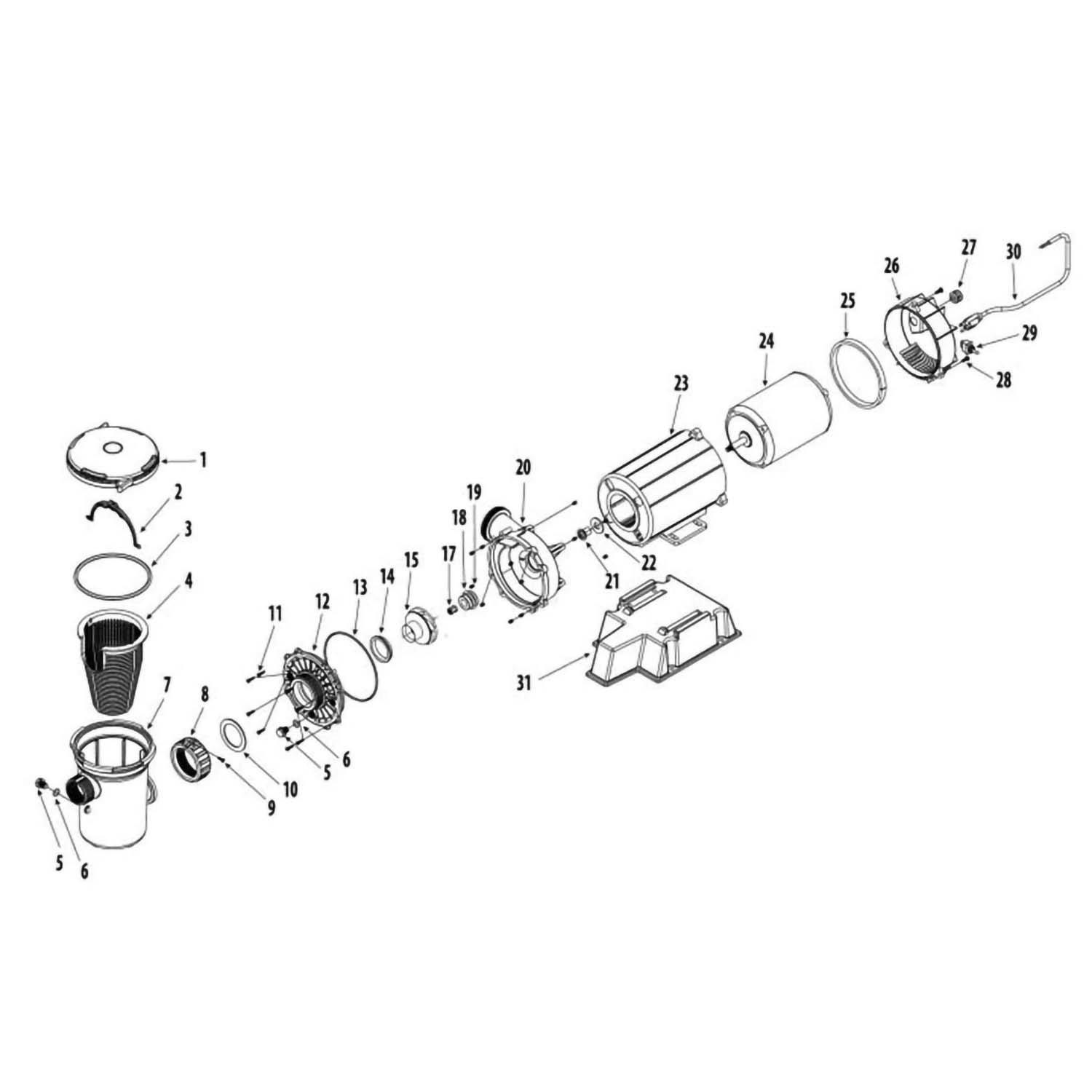 Waterway CSA Hi-Flo Side Discharge Pump Replacement Parts