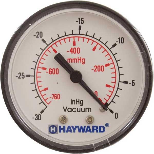 Hayward  Gauge Vacuum 1/8in Rear/Back Connection NPT 0-30 HG 2in Face OEM