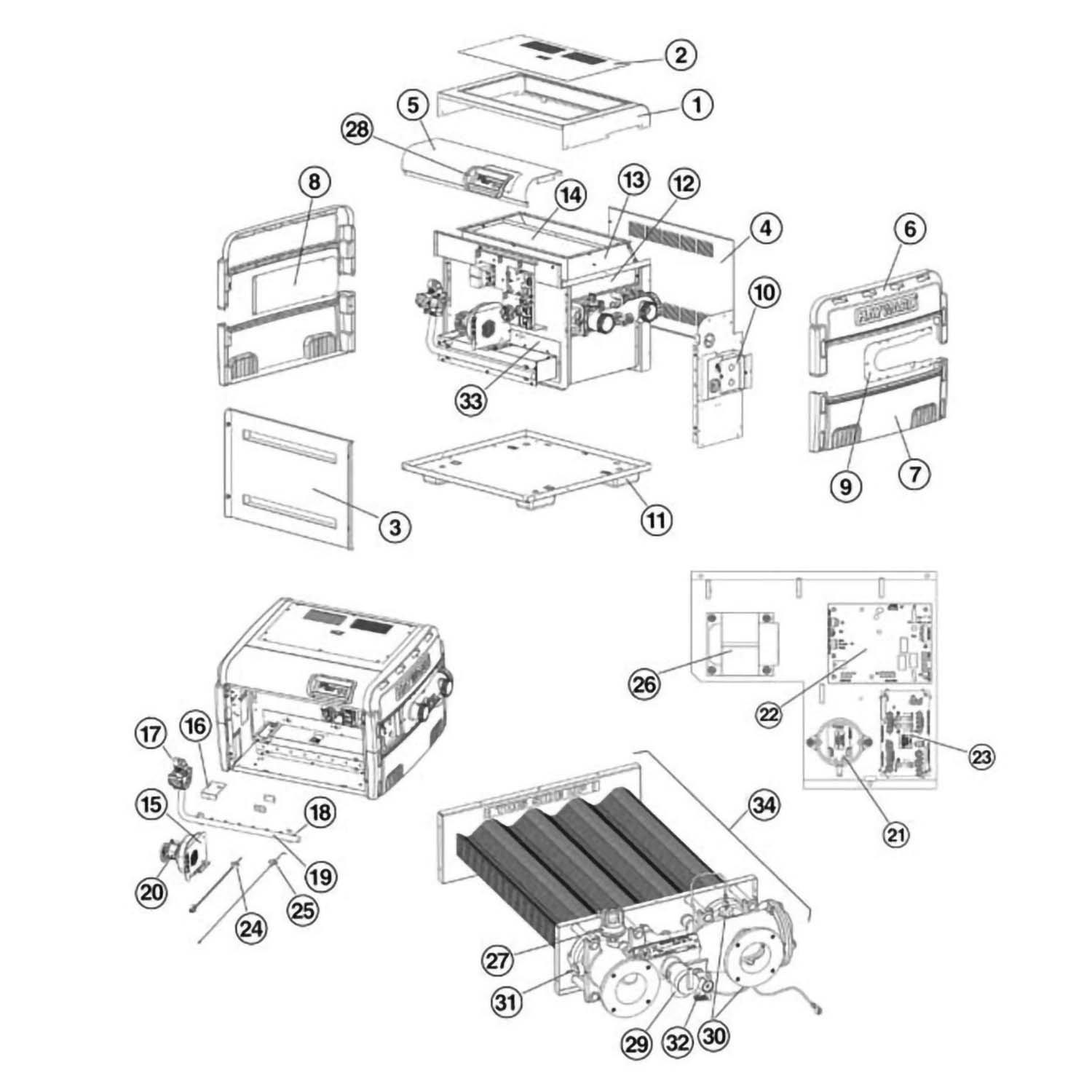 Hayward H-Series H250FD & H400FD ASME Commercial Heater Parts