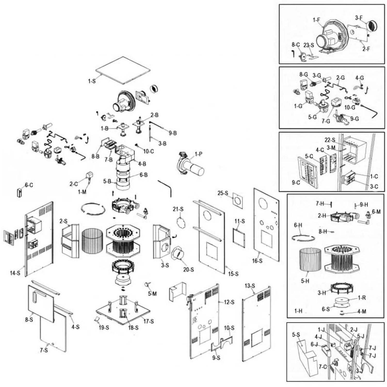 Raypak Heater 500-1000 ADB Heater Part Schematic