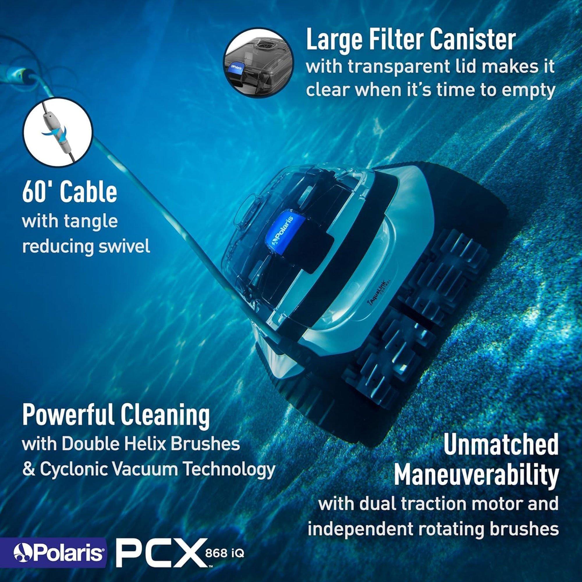 PCX 868 iQ Robotic Pool Cleaner With iAquaLink app control and Caddy