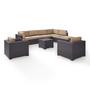 Biscayne 7-Piece Wicker Set with Two Loveseats, Two Arm Chairs, One Armless Chair, Coffee Table and Ottoman