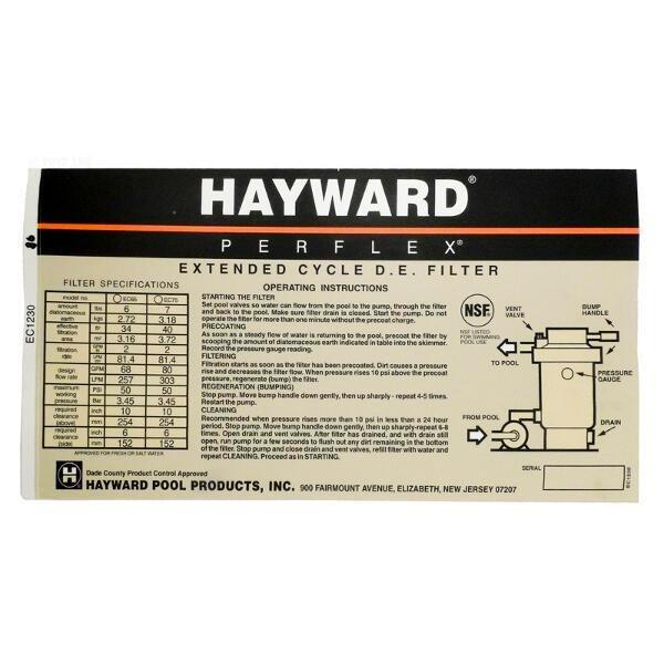 ECX1230 Hayward DECAL Leslie's Pool Supplies