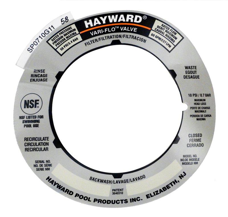 Hayward  Label Plate