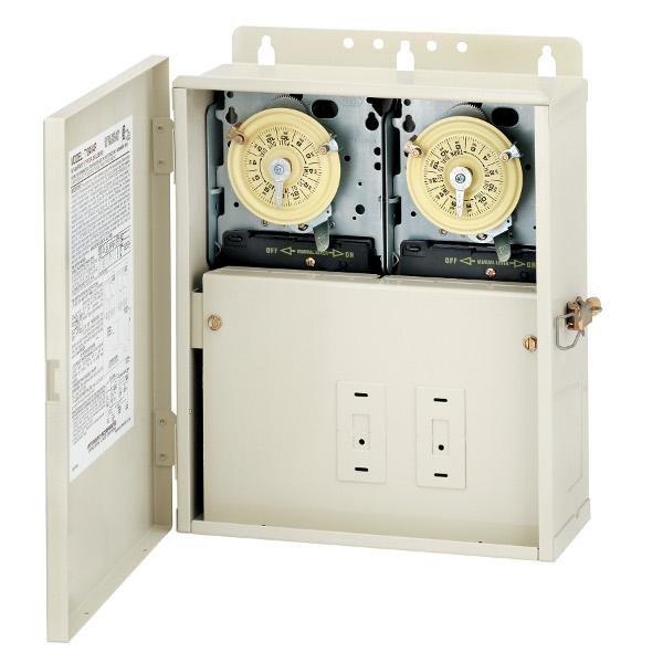 Intermatic  Two 220 Time Clocks in Raintight Box