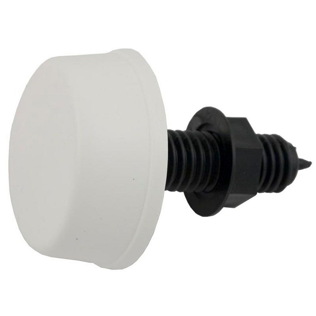 White Herga 6439-0001 0.25" HS 2.56" FD Mushroom Air Button without Tubing 