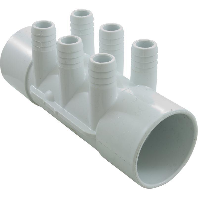 Spa Manifold 2in. S x 2in. S 6-Port 3/4in. Rib Barbed