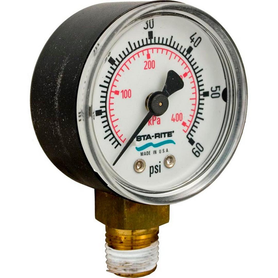 Face OEM Details about   HAYWARD Gauge Pressure 1/4in Bottom Connection NPT 0-60 PSI 2in 