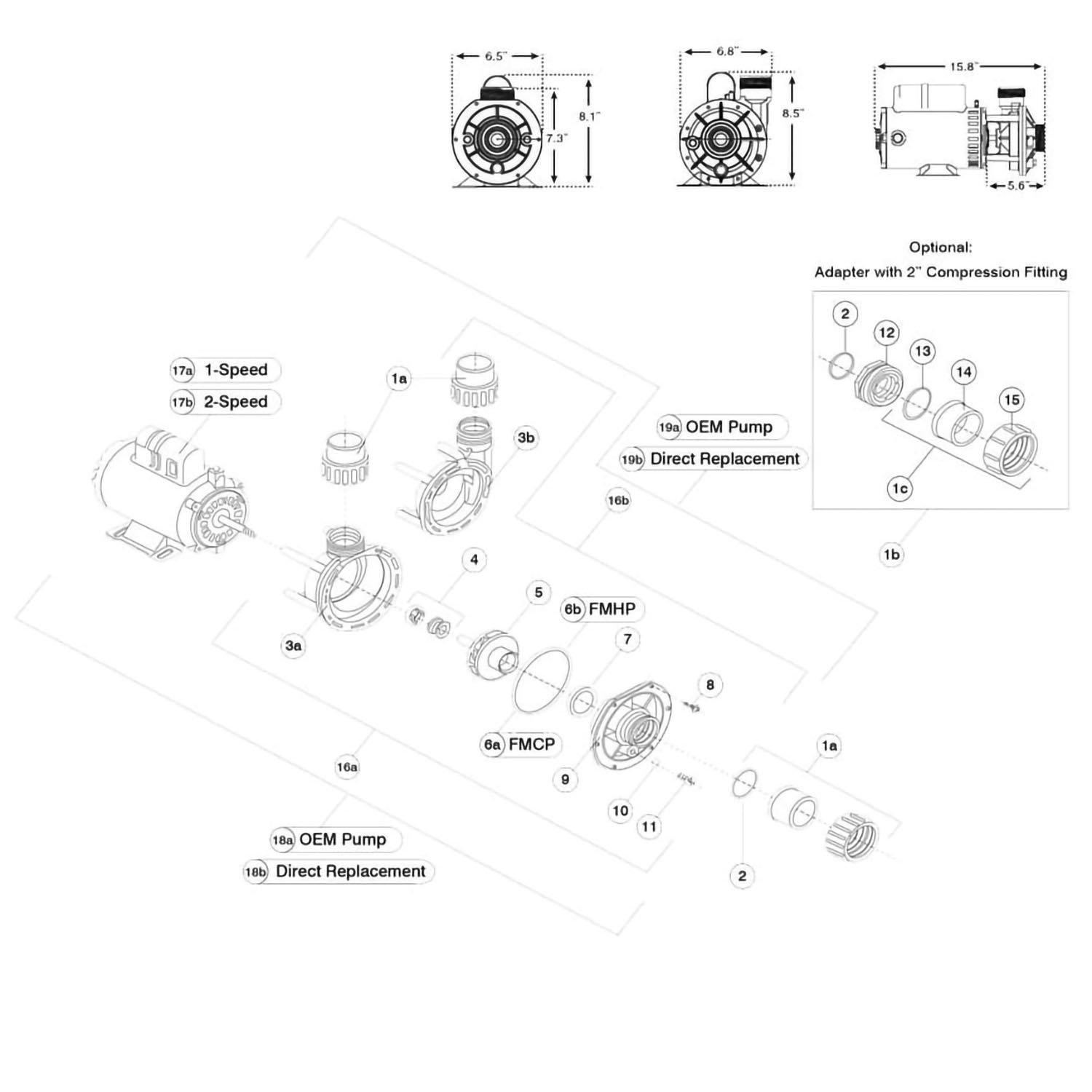 Aqua-Flo Flo-Master FMHP Pump Parts