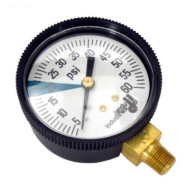 Zodiac - Gauge, Pressure 1/8in. Bottom Connection NPT 0-60 PSI 2in. Face Jandy OEM