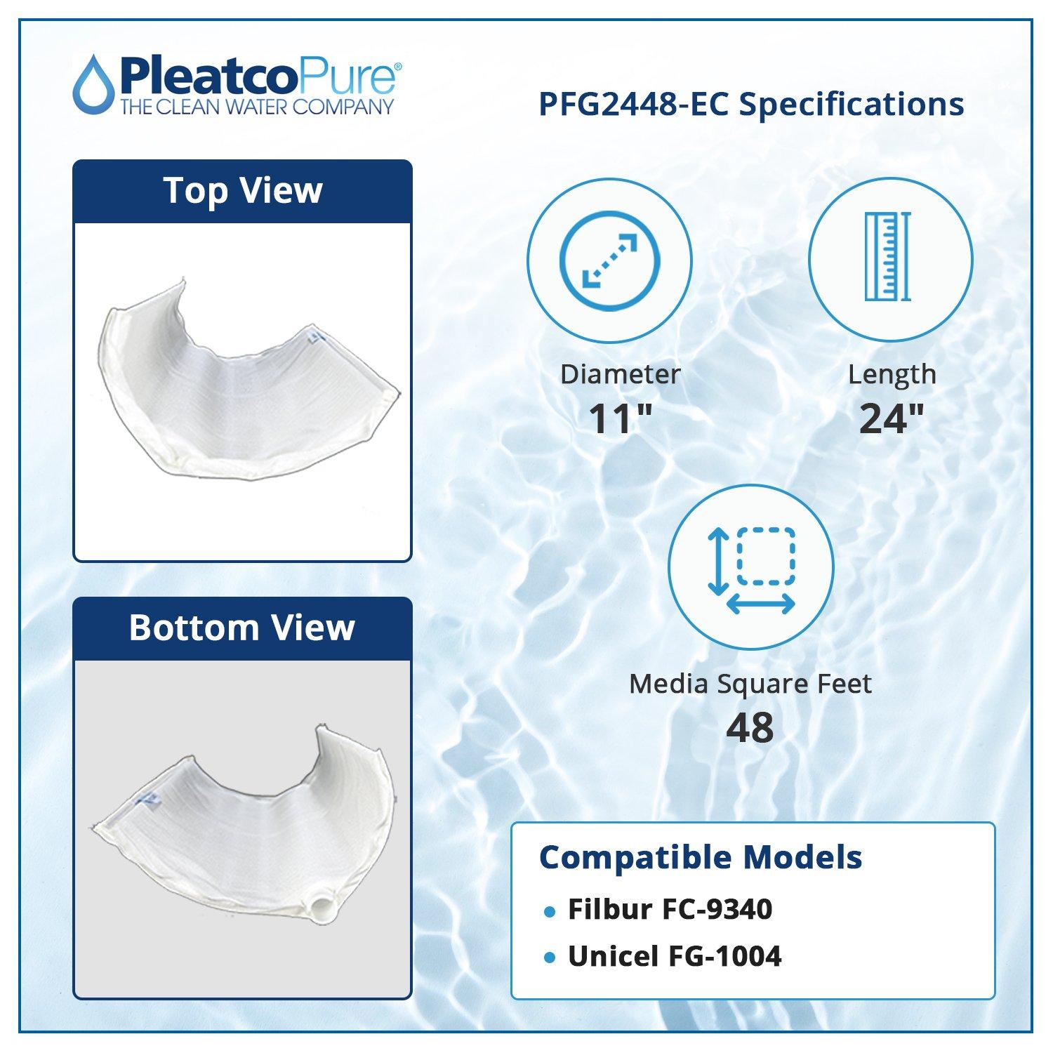 Pleatco  PFG2448-EC DE Grid Filter Replacement for Unicel FG-1004 Filbur FC-9340