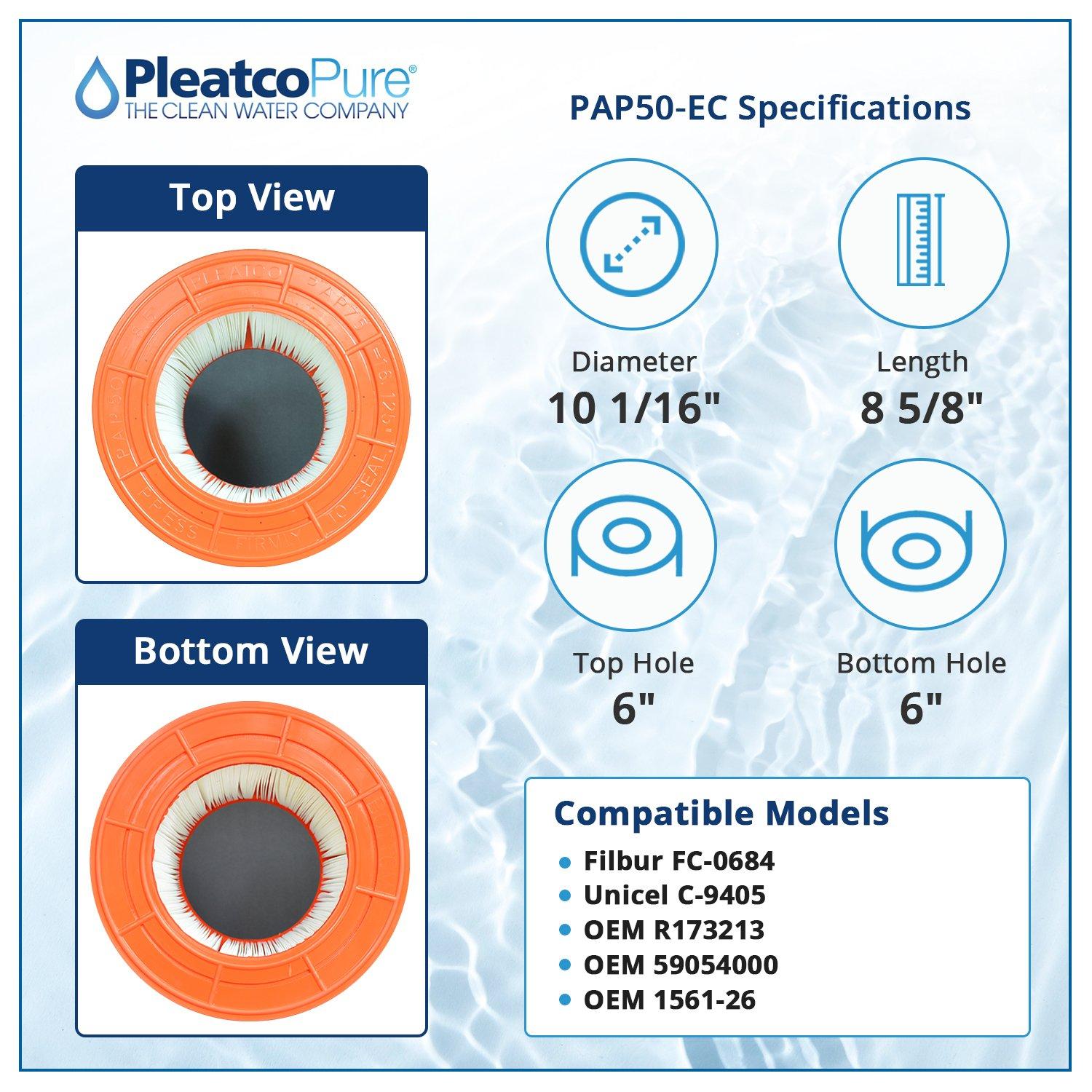 PAP50-EC Pool Filter Cartridge Replacement for Unicel: C-9405, Filbur: FC-0684