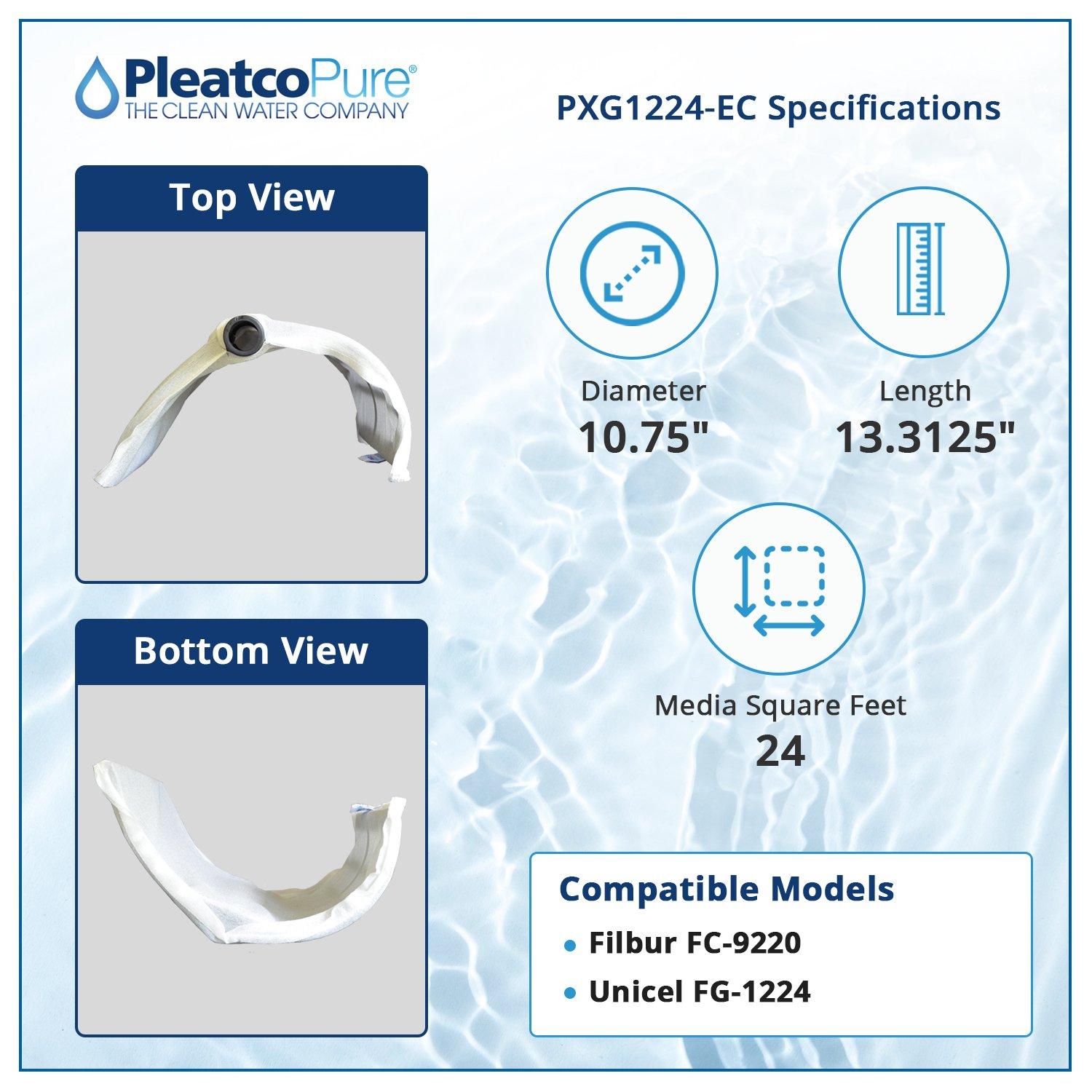 Pleatco PXG1224-EC DE Grid Filter Replacement for Unicel: FG-1224, Filbur: FC-9220, OEM Part Numbers: 07-4922