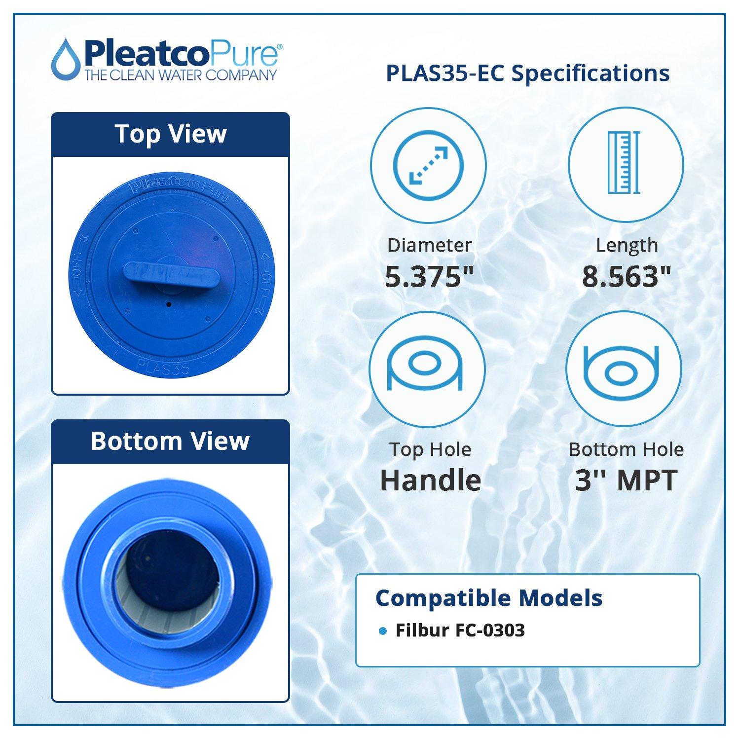 Pleatco  PLAS35-EC Spa Filter Cartridge Replacement for Filbur FC-0303