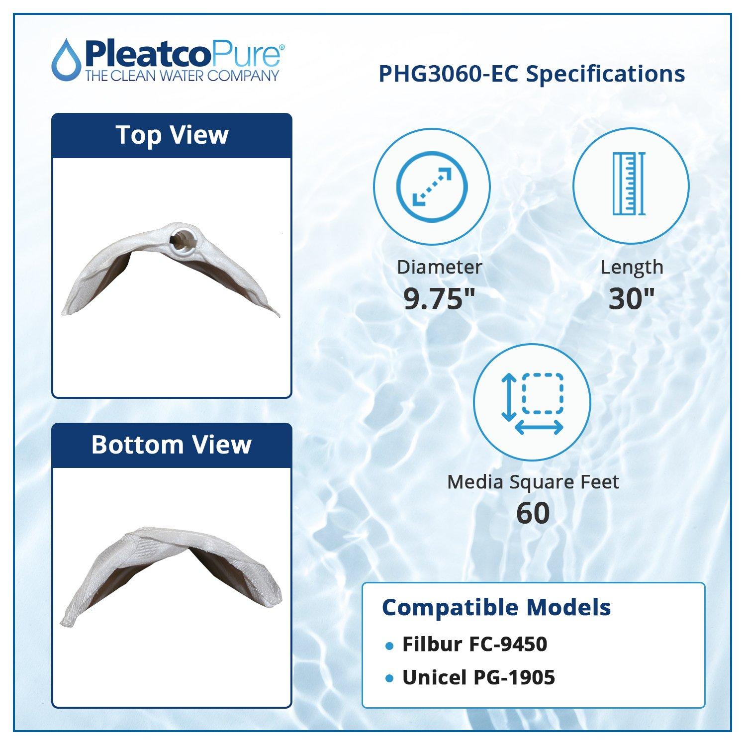 Pleatco  PHG3060-EC DE Grid Filter Replacement for Unicel PG-1905 Filbur FC-9450