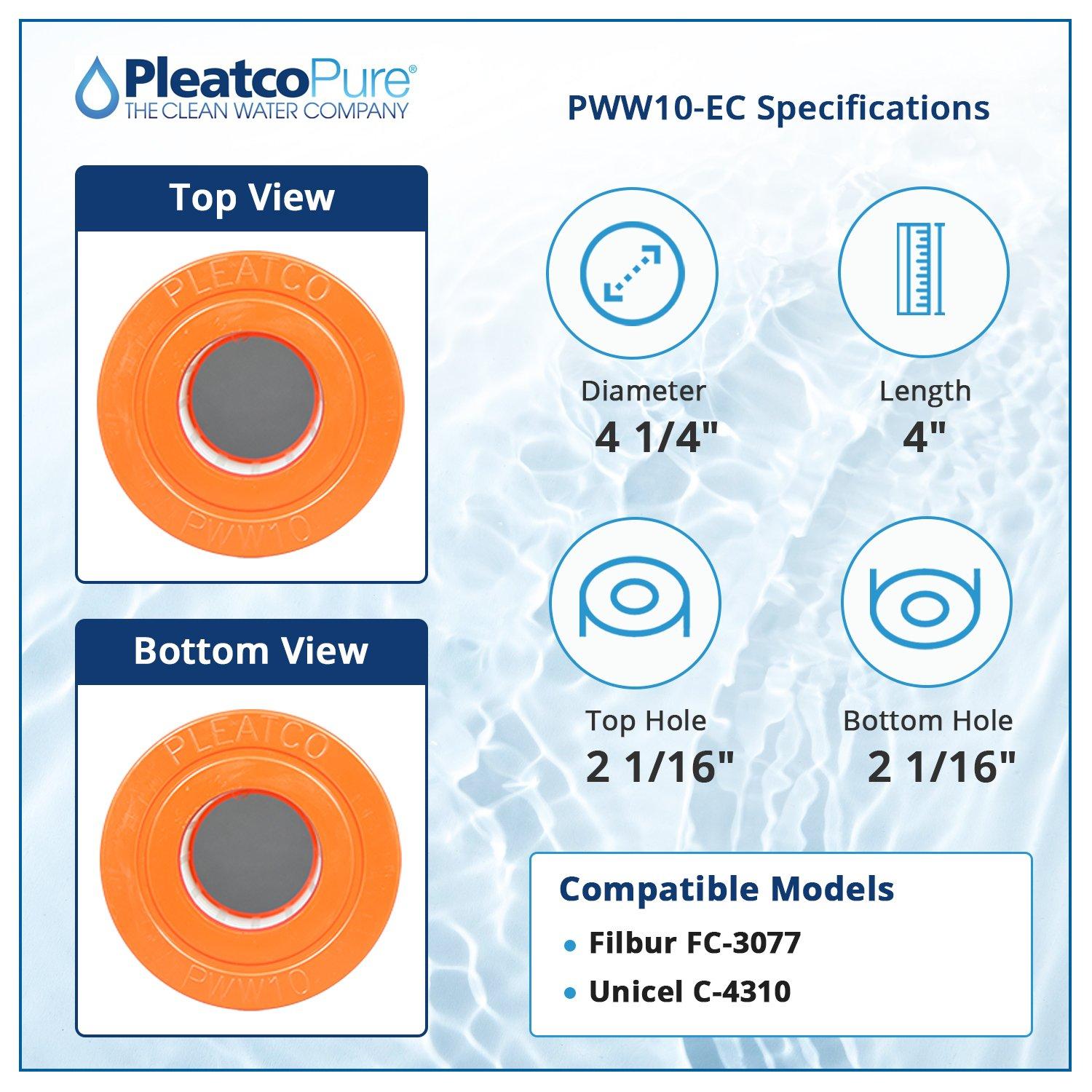PWW10-EC Spa Filter Cartridge Replacement for Unicel: C-4310, Filbur: FC-3077
