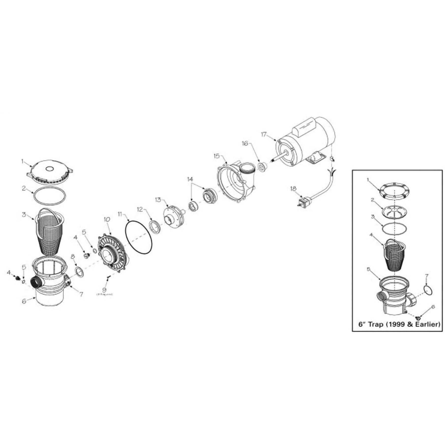 Waterway Hi-Flo Side Discharge Pump Parts