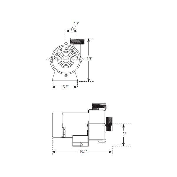 Waterway  Tiny Might 1/16HP Spa Pump 1in Union x 1in Union 115V