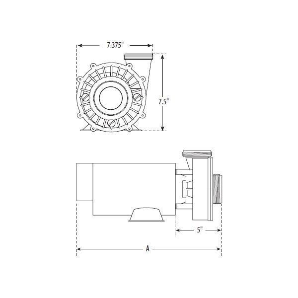 Waterway  Hi-Flo Side Discharge 1-1/2HP Dual-Speed Spa Pump 115V