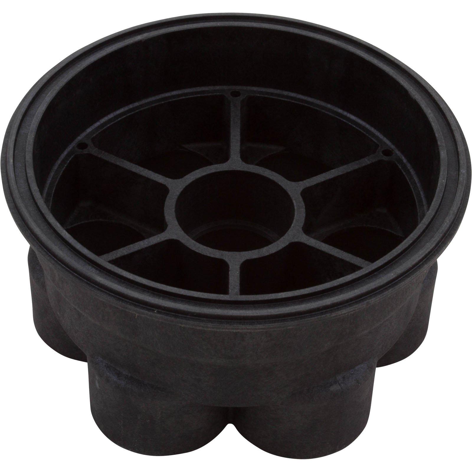 2in. Six Port Water Valve Base, Black