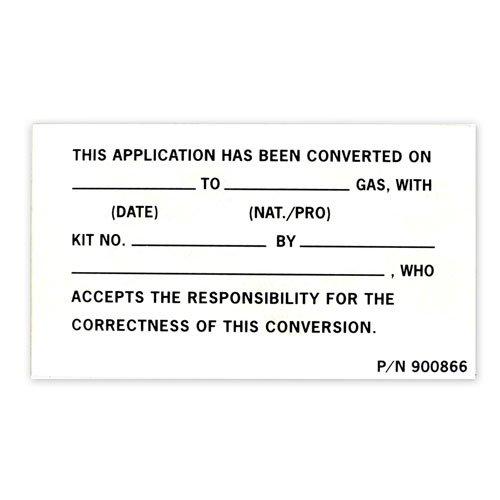 Raypak  DECAL-GAS CONVERSION DATA