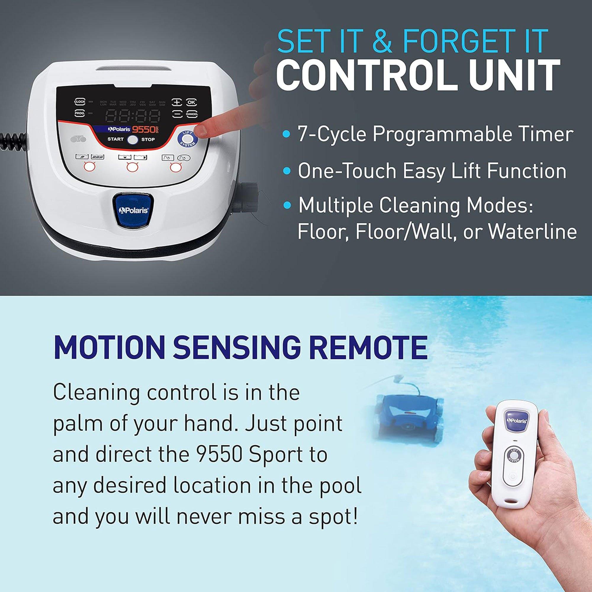 Polaris  9550 Sport Robotic Pool Cleaner Includes Remote  Caddy