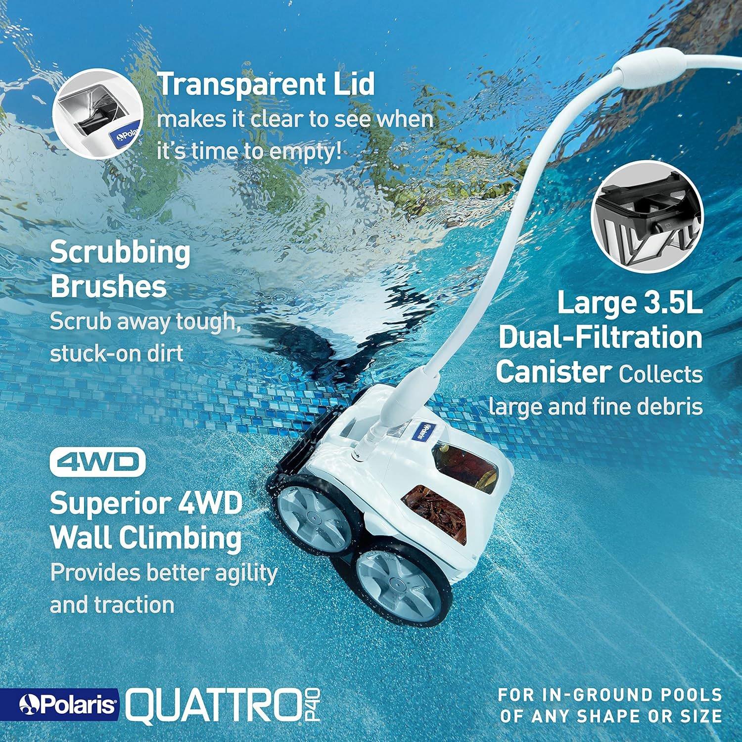 The Polaris Quattro P40 Pressure Side Pool Cleaner | Leslie's Pool