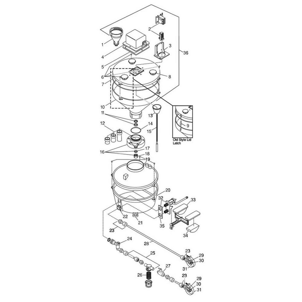 Polaris Watermatic G1000 Dichlor Granular Feeder Part Schematic