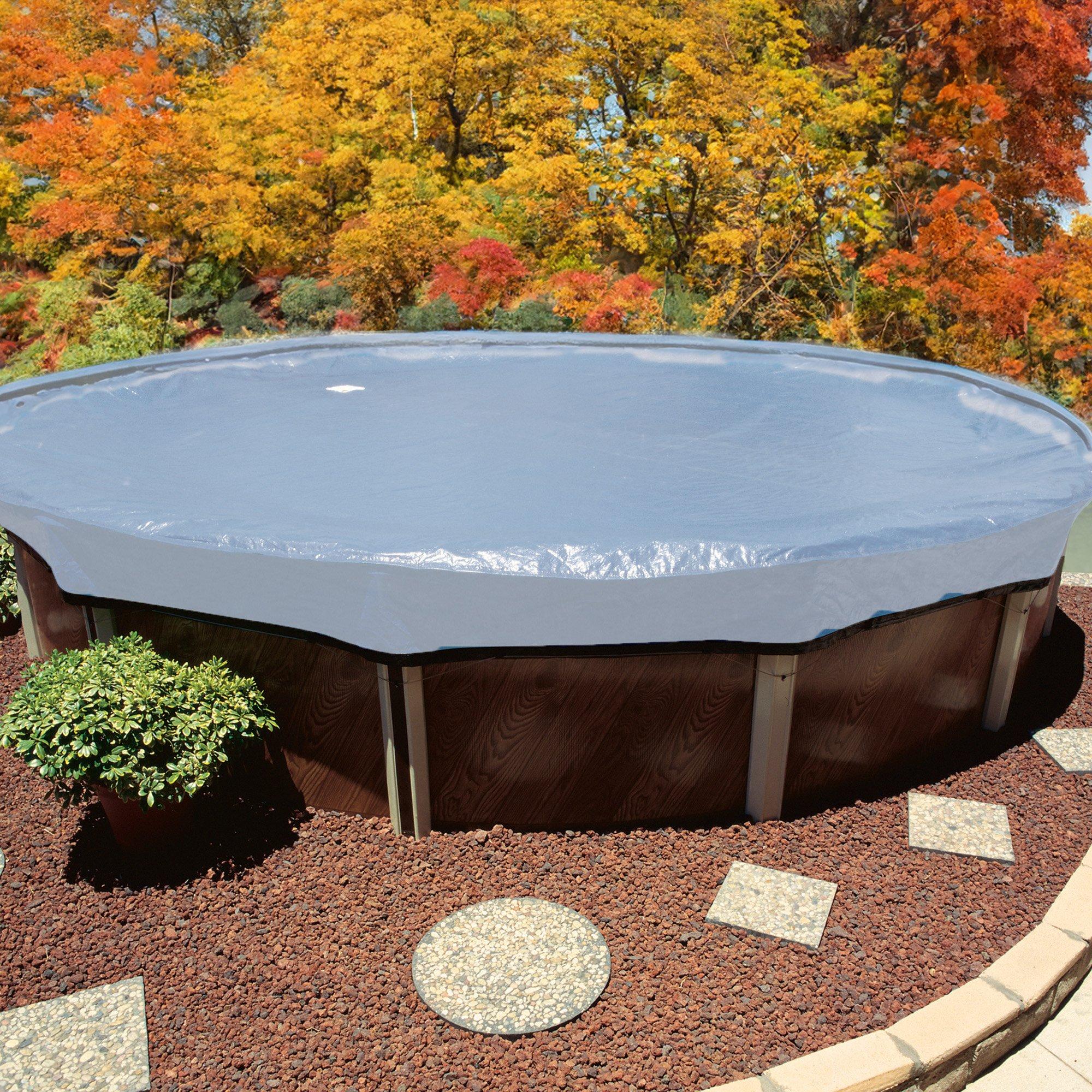 Round Super Polar Plus Above Ground Winter Pool Cover 16 Year Warranty Silver