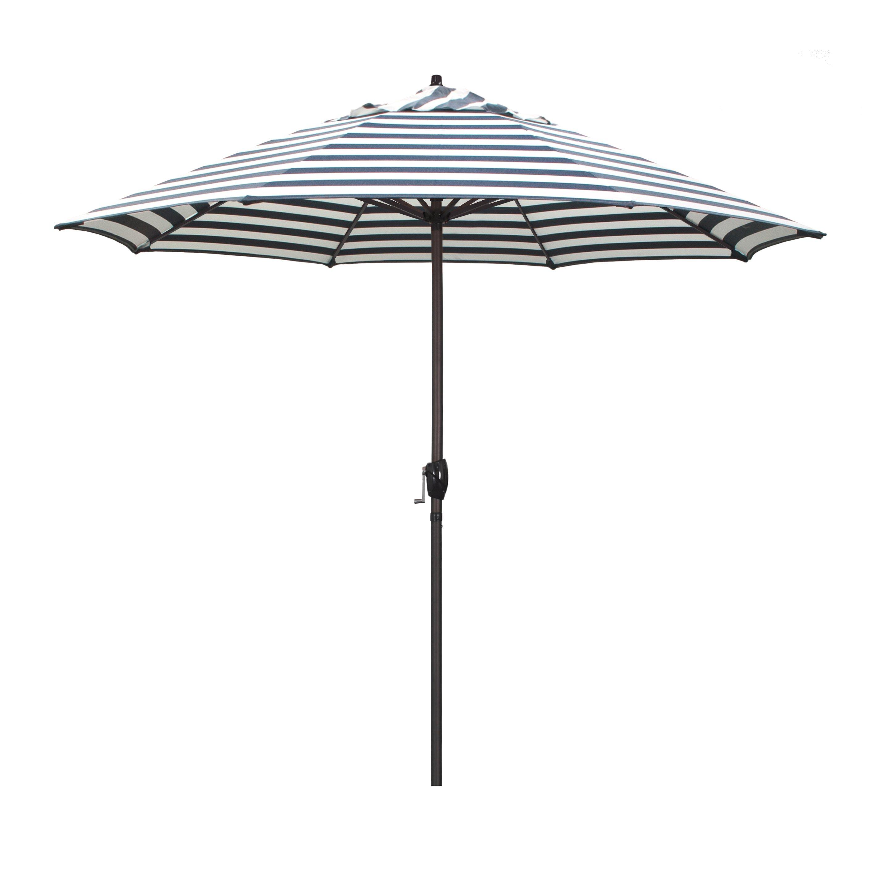 Casa 9' Umbrella - Navy & White Stripe
