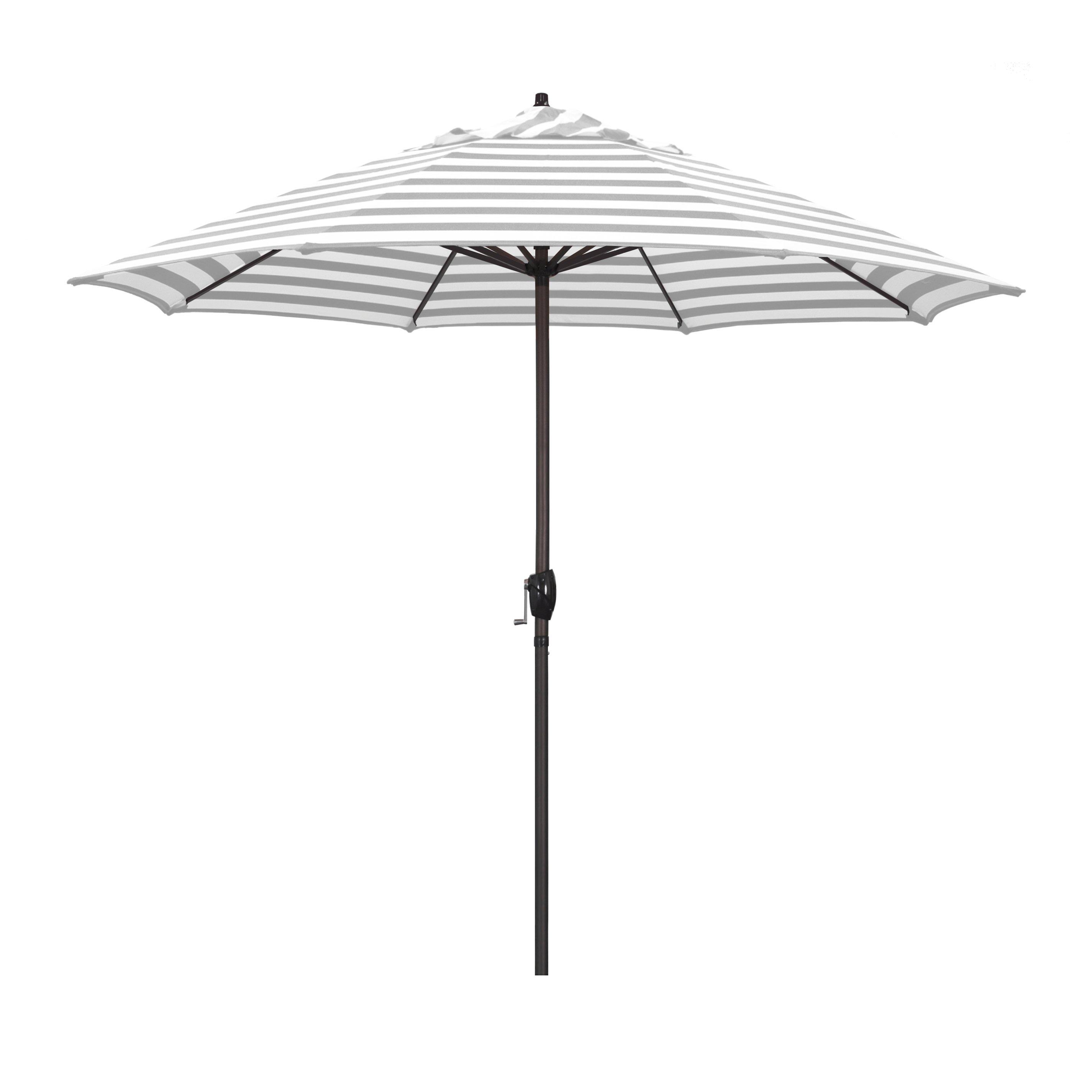Casa 9' Umbrella - Grey & White Stripe