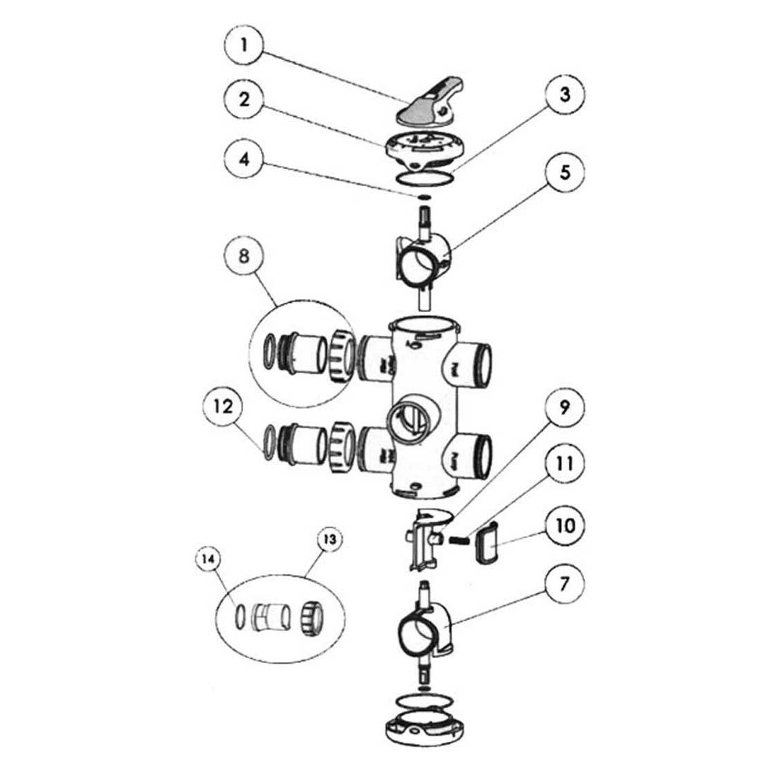 Pentair Multiport Backwash Valve FullFlo XF Part List