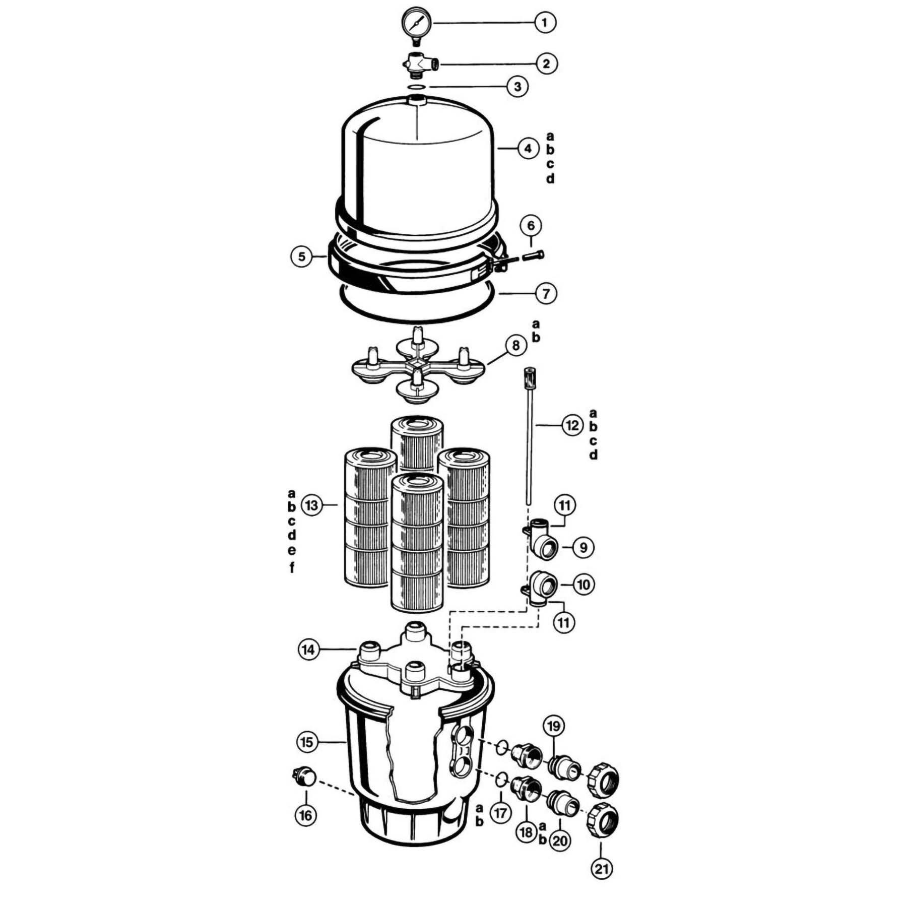 Super Star-Clear, Duralon & Permaglass Cartridge Filter Parts