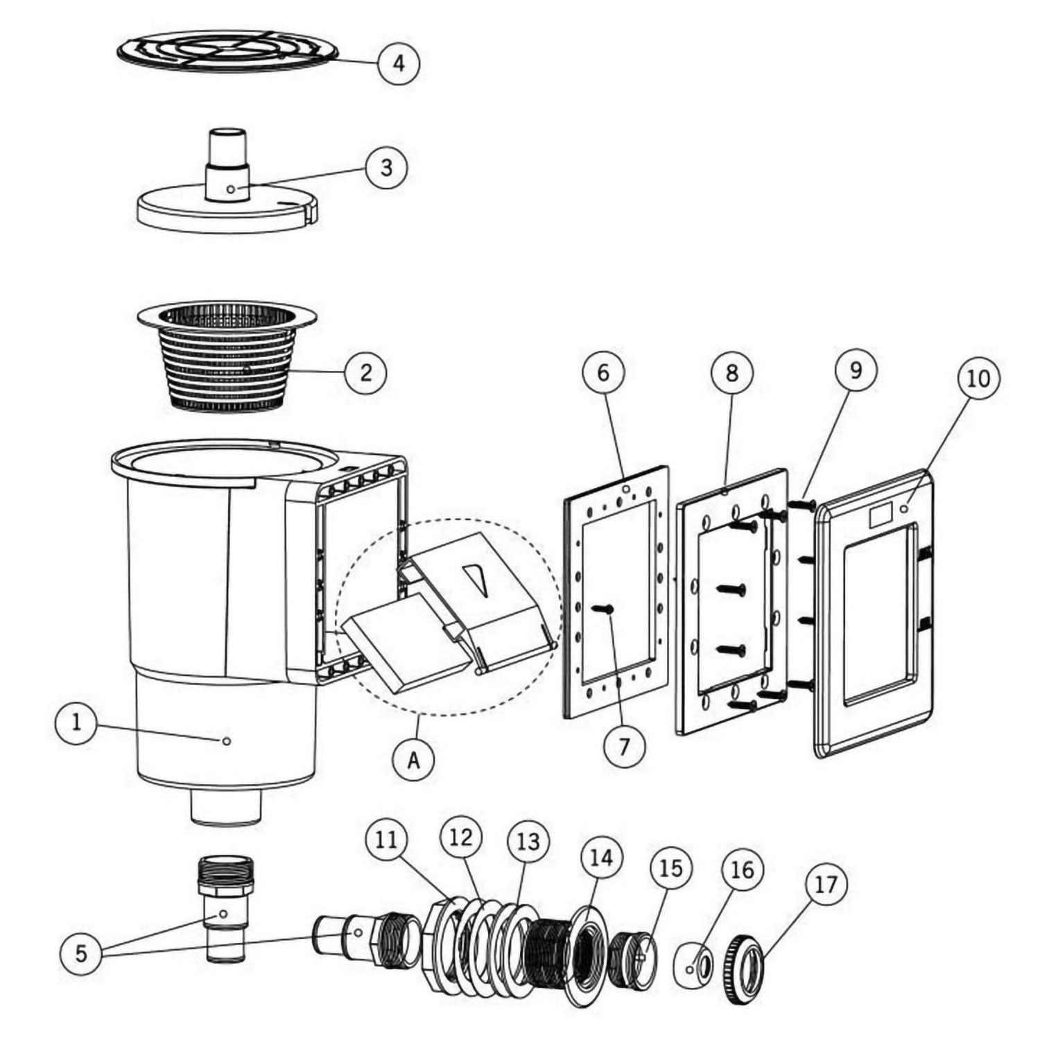 Astral Standard Skimmer: 20889 Pool Skimmer Parts