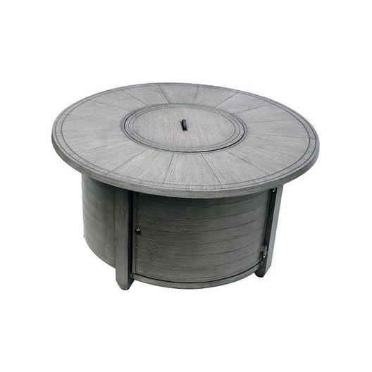 AZ Patio Heaters  Cast Aluminum Round Fire Pit in Brushed Wood Finish