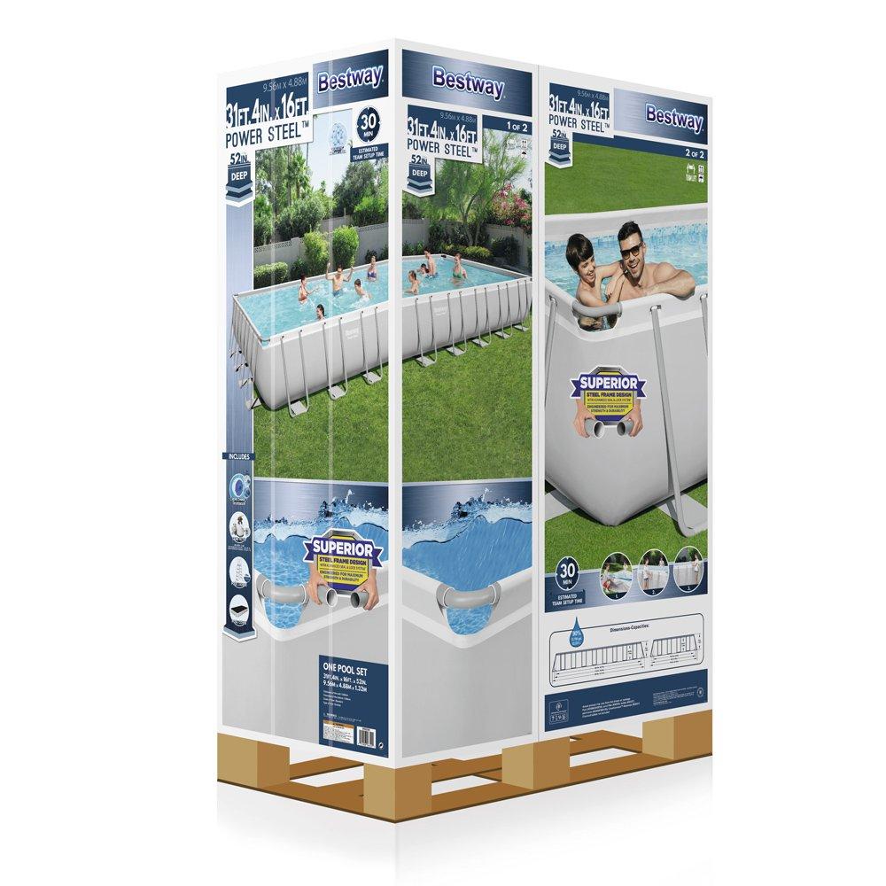 Bestway  Power Steel 31 x 16 Rectangle Above Ground Pool Set