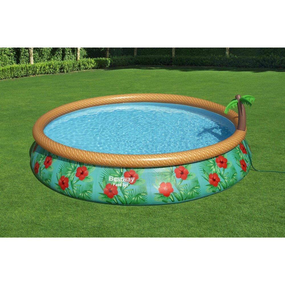 Bestway Fast Set Paradise Palms 15\' Round Inflatable Pool Set | In The Swim