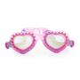 Pink Stone Heart Kids Swim Goggles