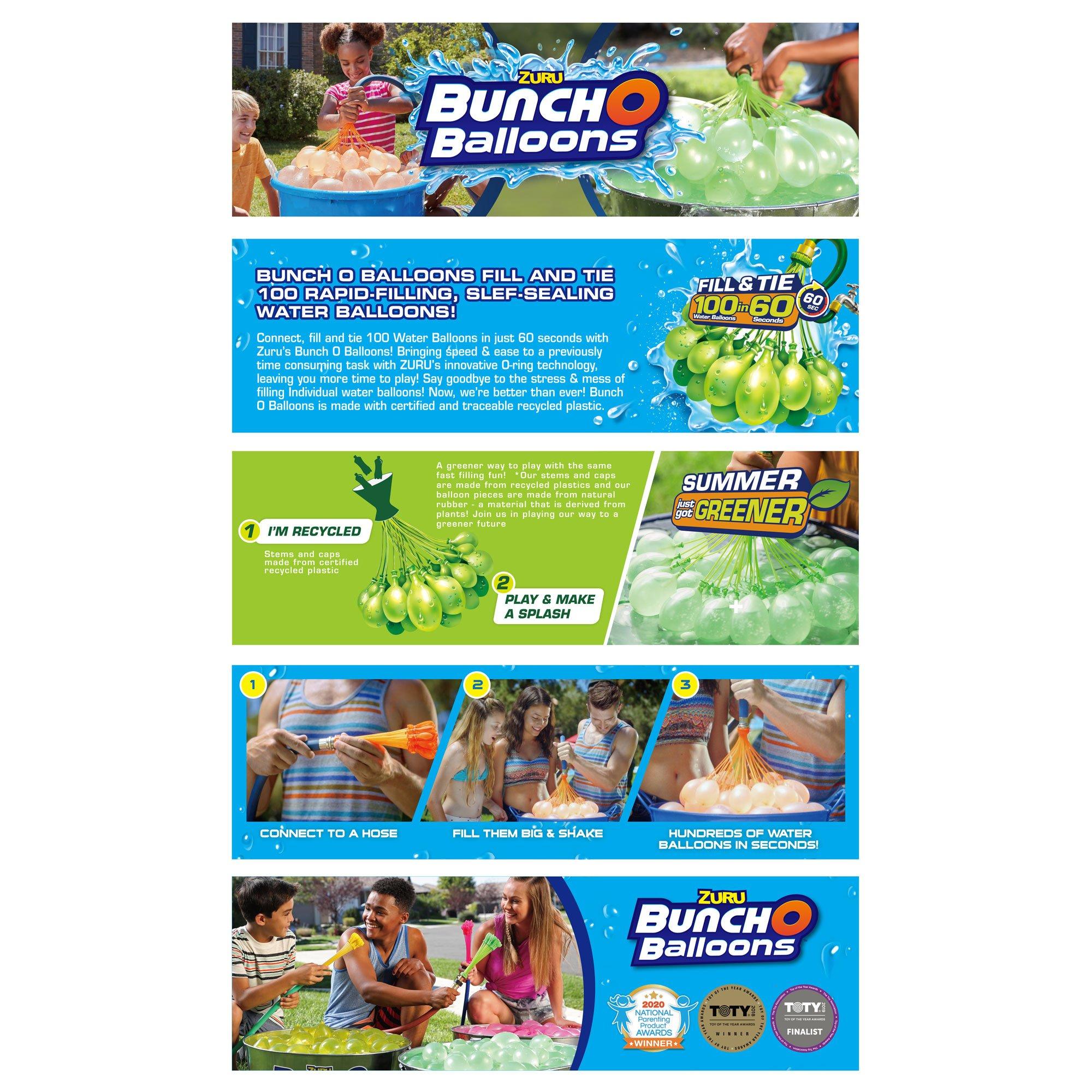 Zuru  Bunch O Balloons 100 Rapid-Filling Self-Sealing Water Balloons (3 Pack)