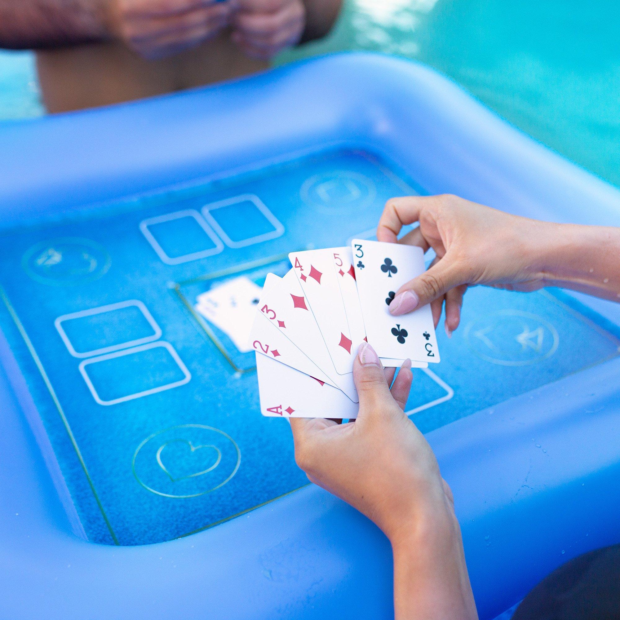 Inflatable Floating Game Table and Waterproof Playing Cards 28 x 28"