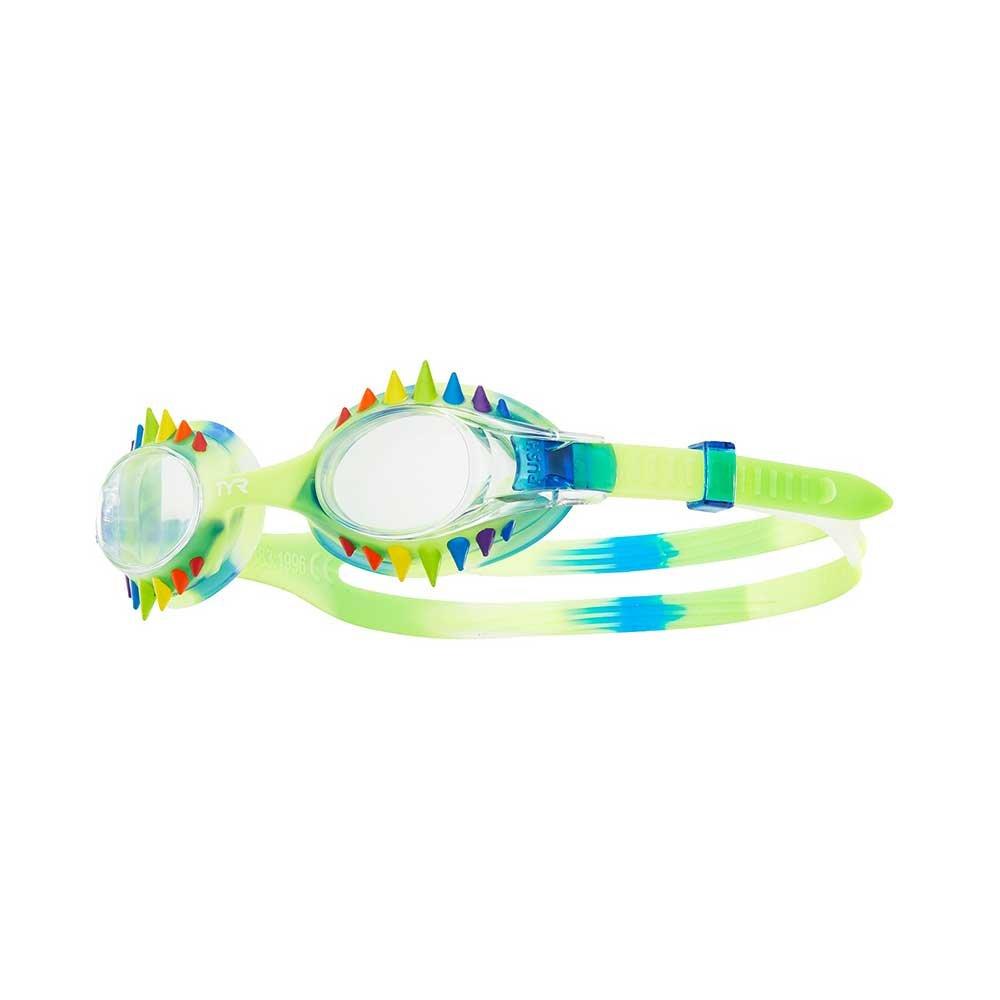 TYR  Swimple Tie Dye Spikes Kids Swim Goggles  Blue/Rainbow
