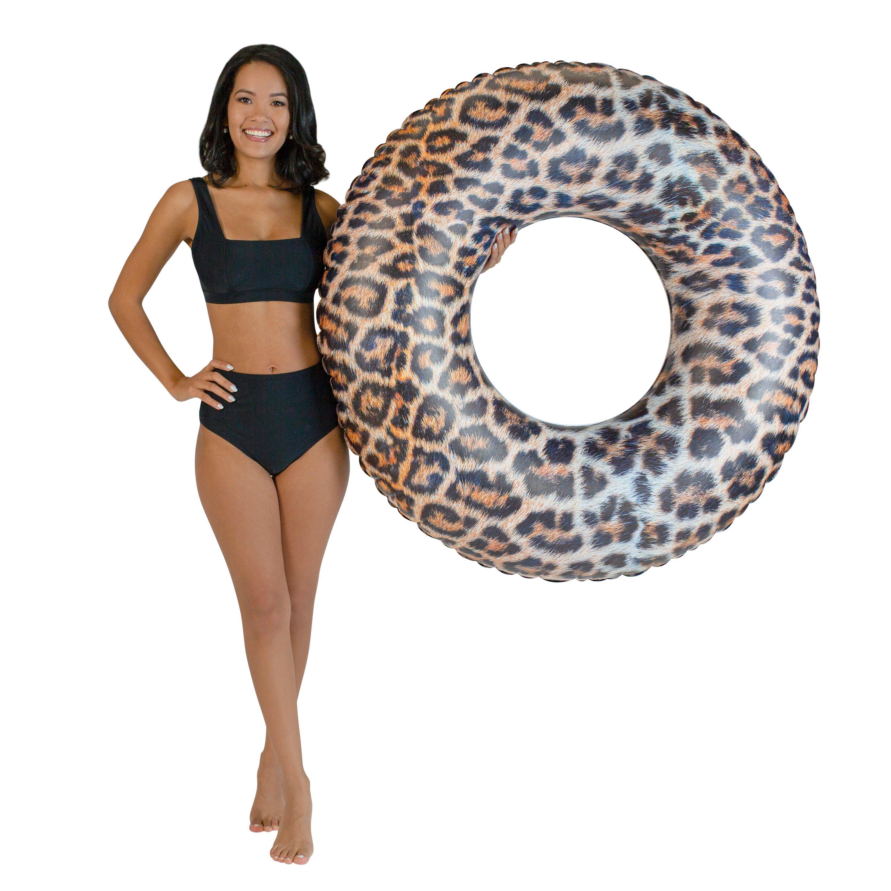 Safari Collection 48" Inflatable Pool Tube with Leopard Print
