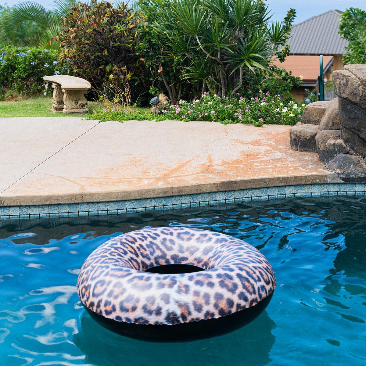 Safari Collection 48" Inflatable Pool Tube with Leopard Print