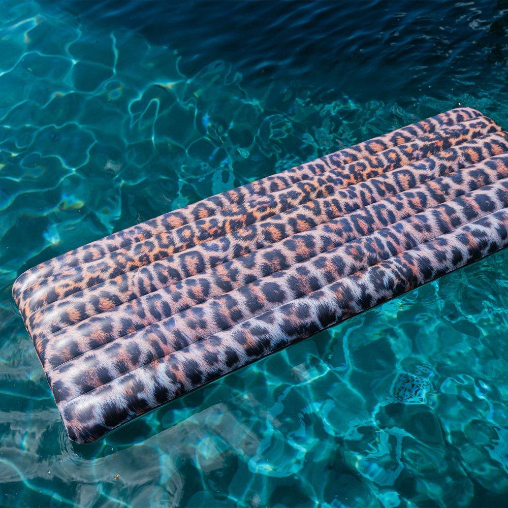 Safari Collection Deluxe Inflatable Leopard Print Pool Raft 74" x 30"