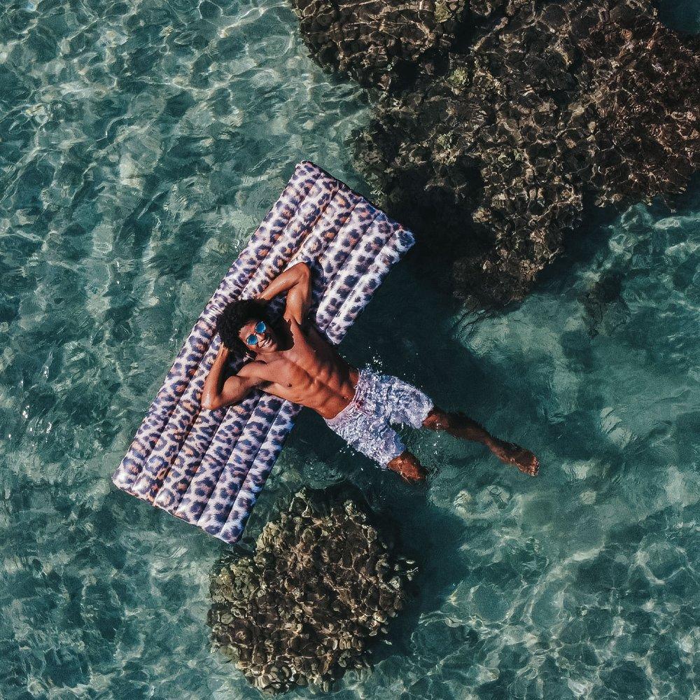 Safari Collection Deluxe Inflatable Leopard Print Pool Raft 74" x 30"