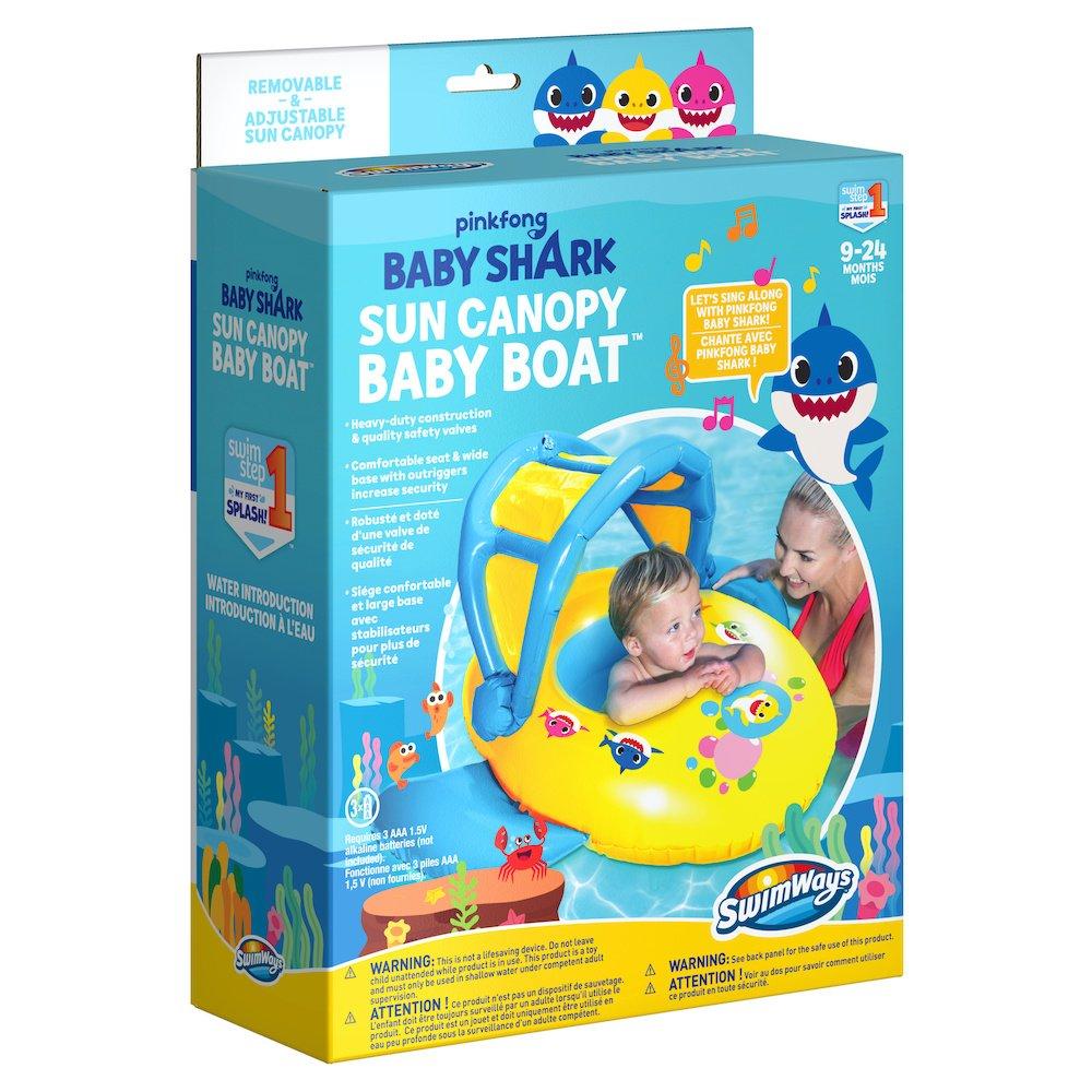 Swimways  Baby Shark Sun Canopy Baby Boat