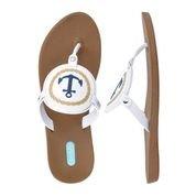 Okabashi  Flip Flops Solara Toffee/White Anchor Size 7