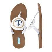 Okabashi  Flip Flops Solara Toffee/White Anchor Size 10