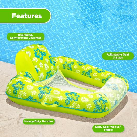 Aqua Leisure  Zero Gravity Pool Float Chair Lime Hibiscus